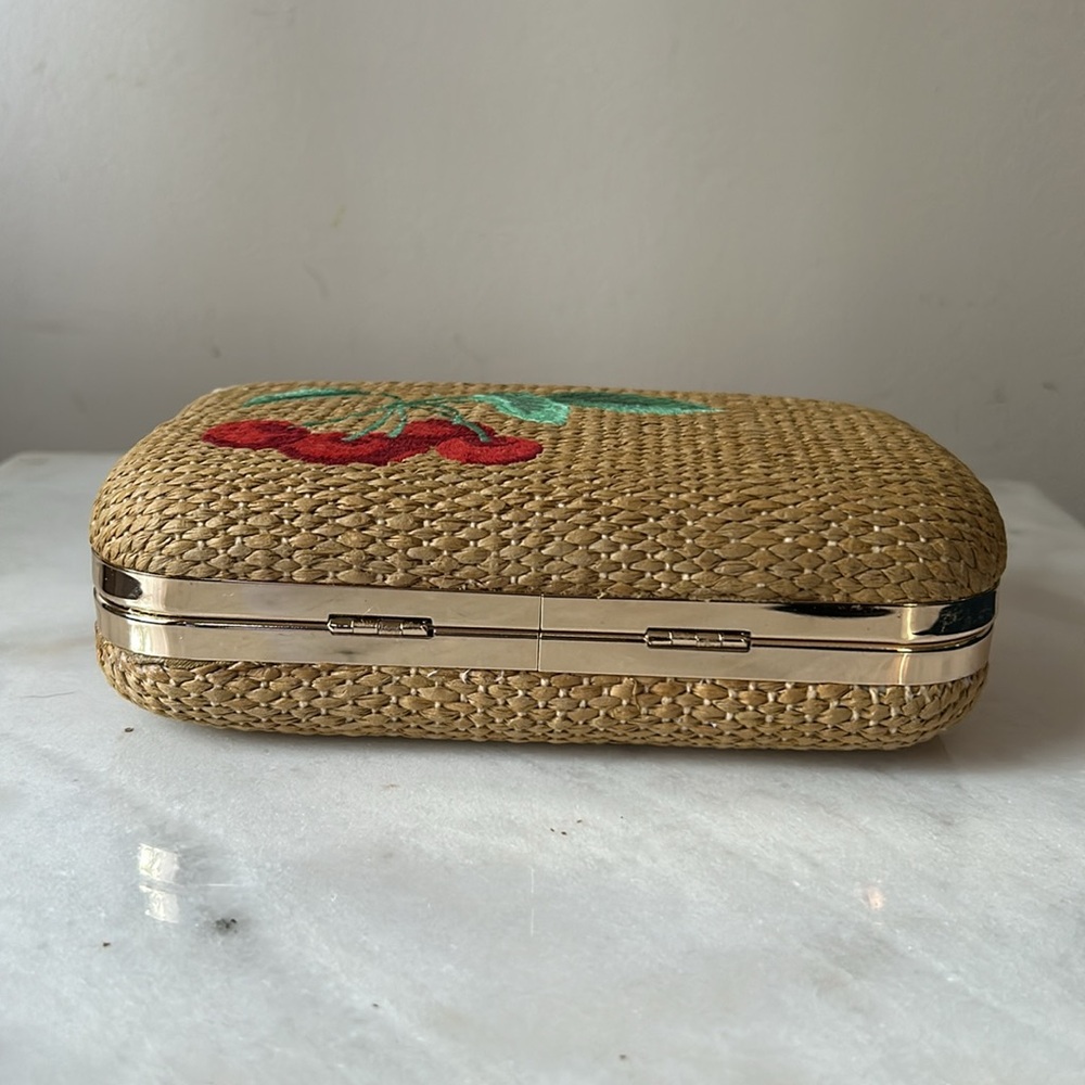 Ann Taylor Cherry hard-sided clutch purse, NWT - Picture 6 of 15